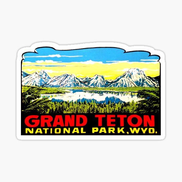 Grand Teton National Park Round Sticker Auto Decal Car Truck RV Window Travel 