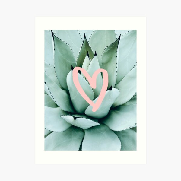 Succulent love Art Print