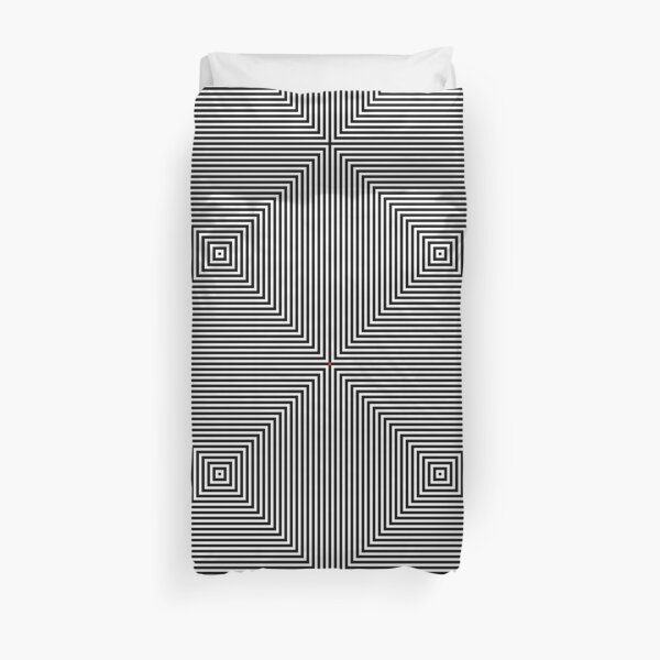 #Monochrome, #pattern, #design, #illusion, repetition, repeat, grid, decoration, simple, abstract, net, art Duvet Cover