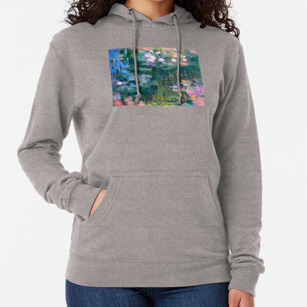 Monet de lirios de agua Sudadera ligera con capucha