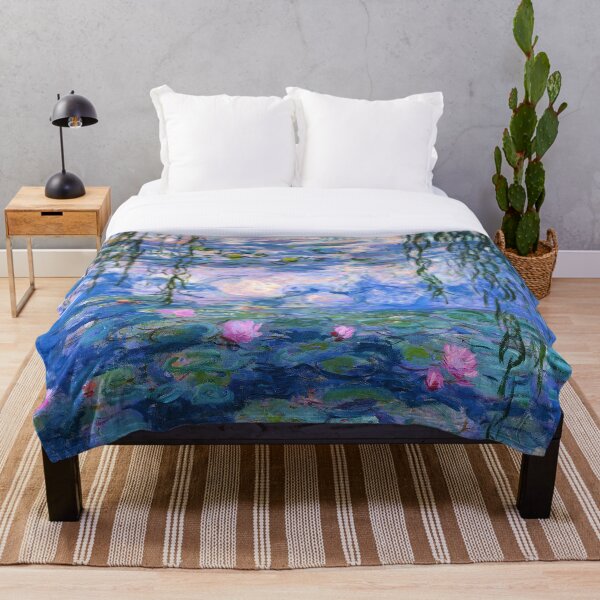 Water Lilies Monet Throw Blanket