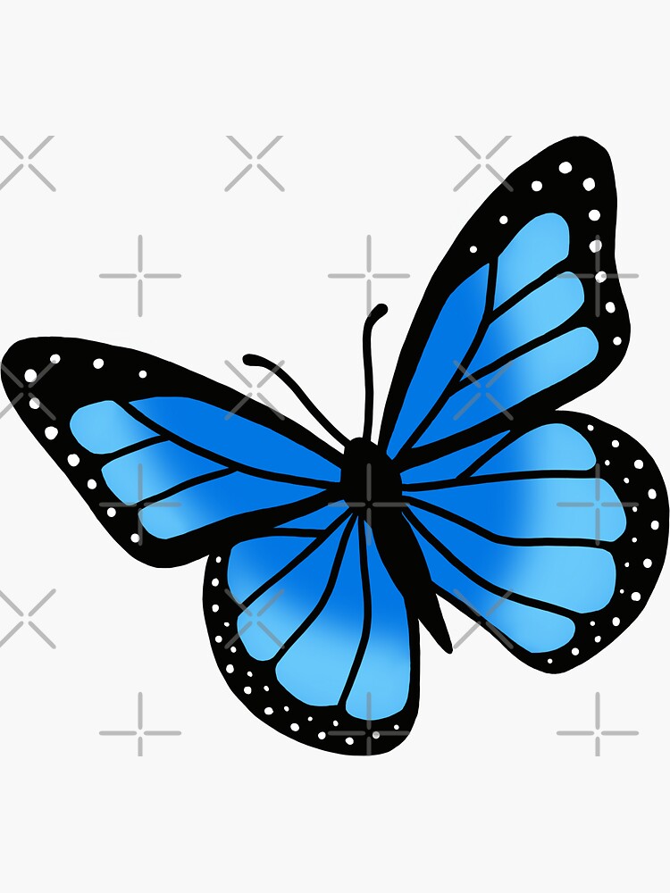 Blue Butterfly by littlemandyart  Blue butterfly, Butterfly printable,  Aesthetic stickers