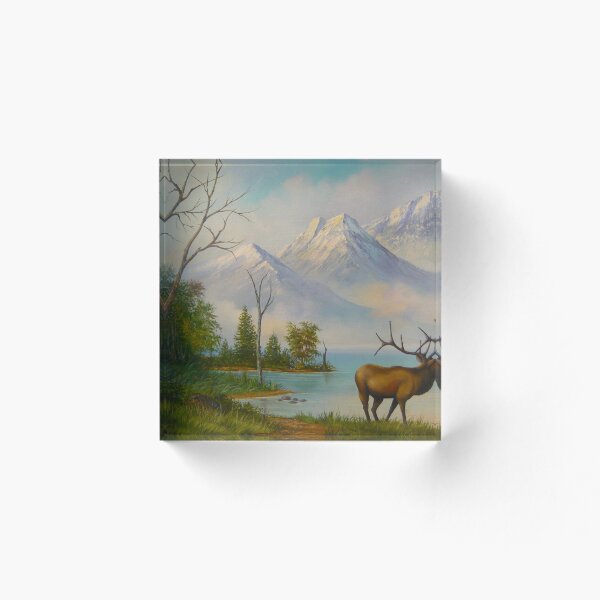 Item preview, Elk at Wilderness Mountain Lake designed and sold by Vivian Eagleson.