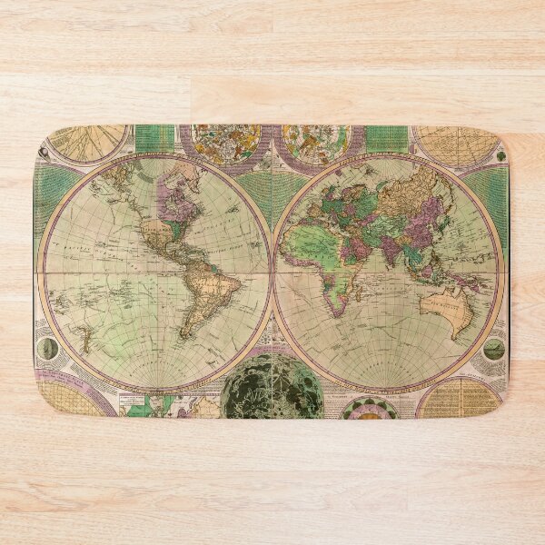 Item preview, BOWLES New and Accurate Map of the World by Dialing designed and sold by Xzendor7 Digital Art Creations.