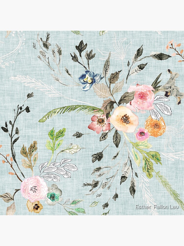 La Boheme Sky Blue Floral by nouveaubohemian