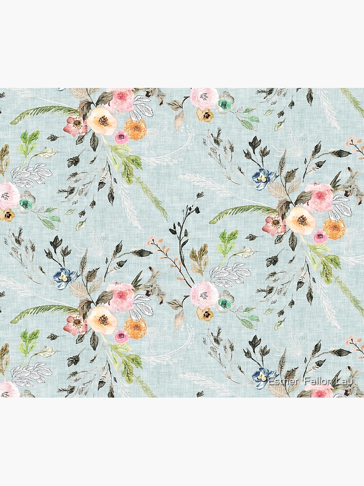 La Boheme Sky Blue Floral by nouveaubohemian