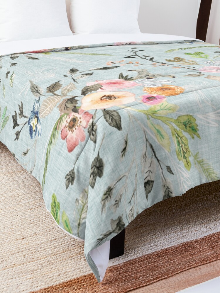Alternate view of La Boheme Sky Blue Floral Comforter