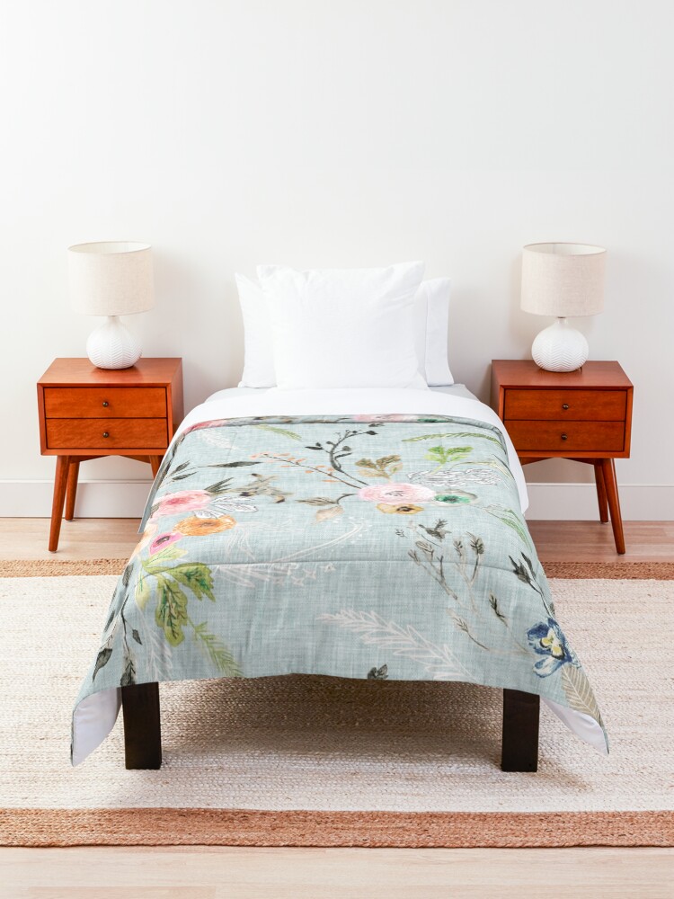 Alternate view of La Boheme Sky Blue Floral Comforter