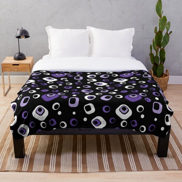 Item preview, Black and Purple Abstract Retro Tile Polka Dots Pattern designed and sold by BuzzEdition.