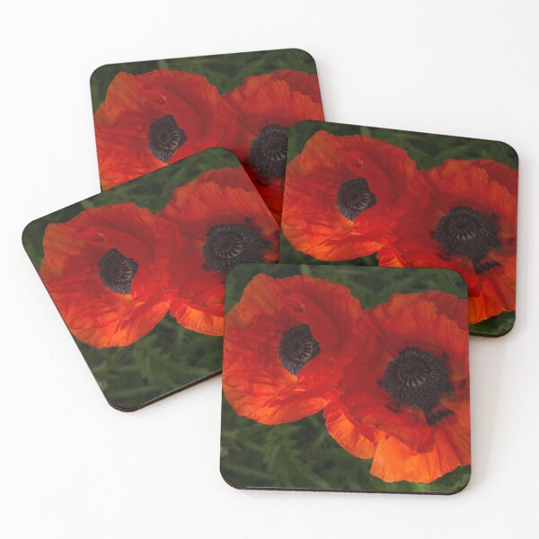 Item preview, Hot Red Poppy Duo - Horizontal designed and sold by Georgia Mizuleva.