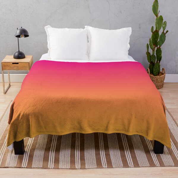 Ombre | Gradient Colors | Pink and Orange | Throw Blanket