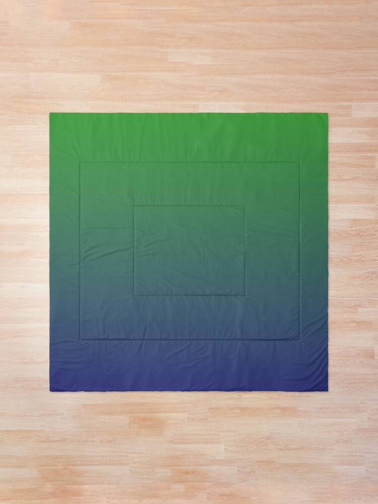 Alternate view of Ombre | Gradient Colors | Green and Blue | Comforter