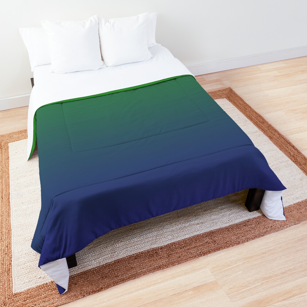 Ombre | Gradient Colors | Green and Blue | Comforter