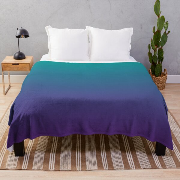 Ombre | Gradient Colors | Teal and Purple | Throw Blanket