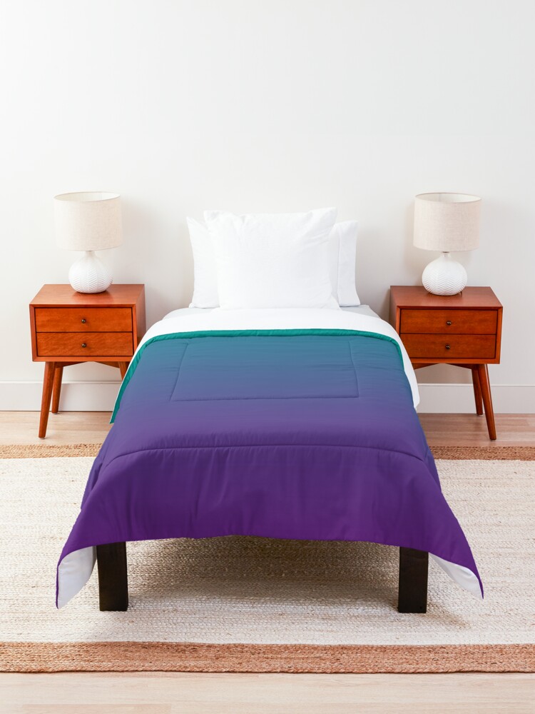 Alternate view of Ombre | Gradient Colors | Teal and Purple | Comforter