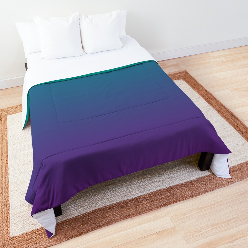 Ombre | Gradient Colors | Teal and Purple | Comforter