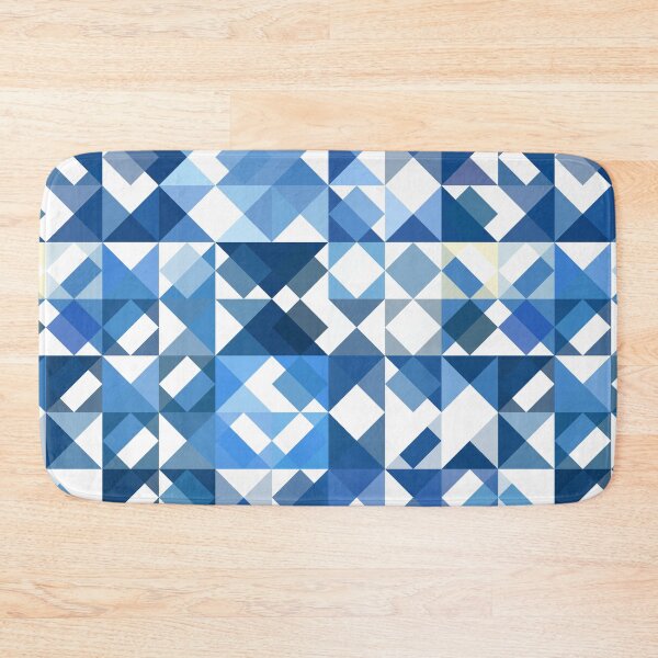 Item preview, Pastel Dark Azure Blue White Polygon Art Pattern designed and sold by LC Graphic Design Studio.