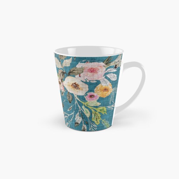 La Boheme Teal Floral Tall Mug