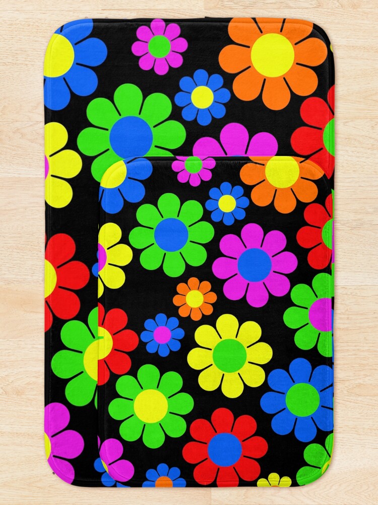 Alternate view of Hippy Flower Daisy Spring Pattern Bath Mat