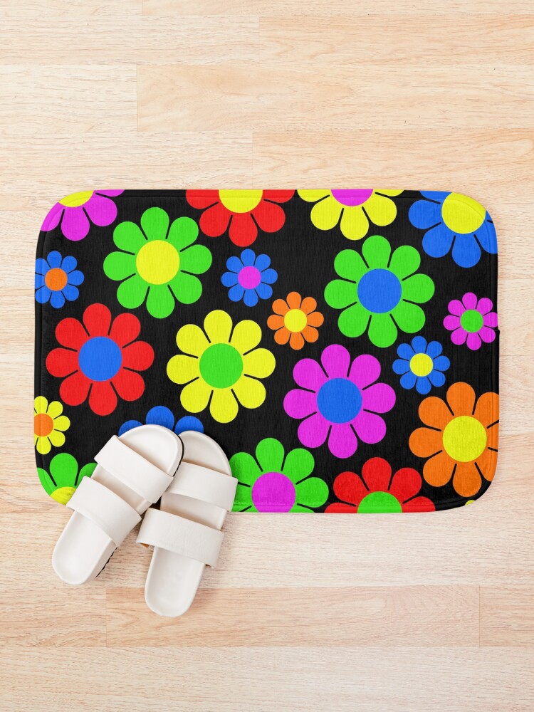 Alternate view of Hippy Flower Daisy Spring Pattern Bath Mat