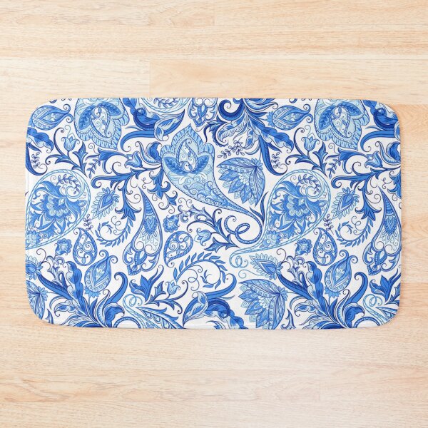 Item preview, Gorgeous Blue White Floral Paisley  Art Pattern designed and sold by LC Graphic Design Studio.