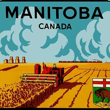 Artwork thumbnail, Manitoba Canada Vintage Travel Decal by hilda74