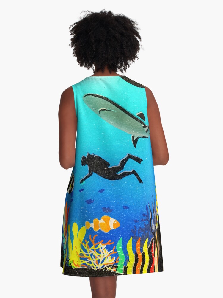 Ningaloo Reef Scuba Diving Western Australia Vintage Style Vacation Fish Coral Reef A Line Dress for Sale by TravelTime Redbubble