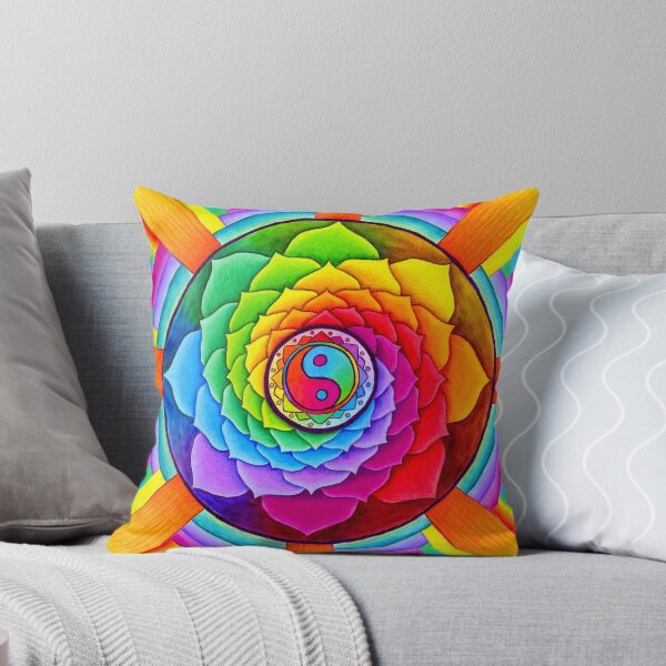 Item preview, Healing Lotus Rainbow Yin Yang Psychedelic Mandala designed and sold by Rebecca Wang.