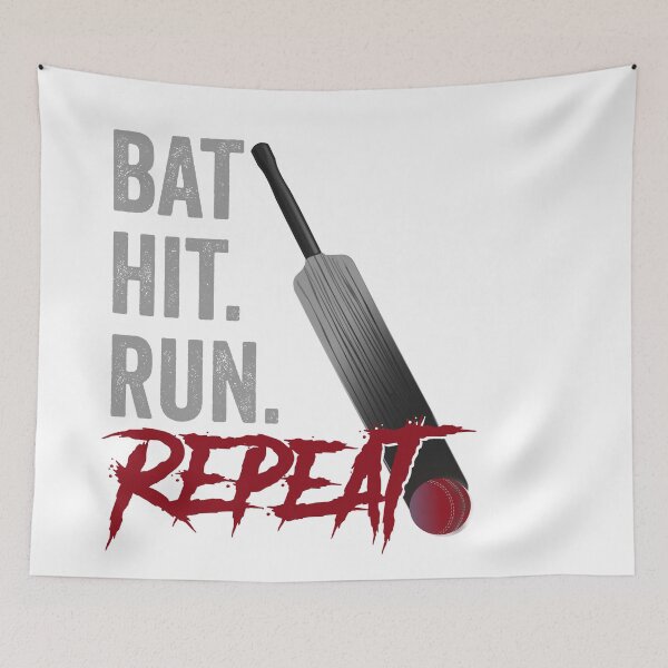 Item preview, Bat hit run repeat  Cricket Sports Fan designed and sold by PincGeneral.