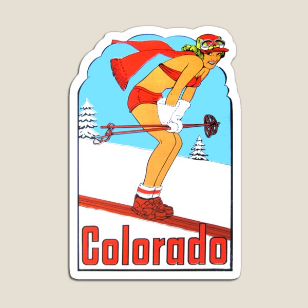 Item preview, Colorado Skiing Pinup Vintage Travel Decal designed and sold by hilda74.