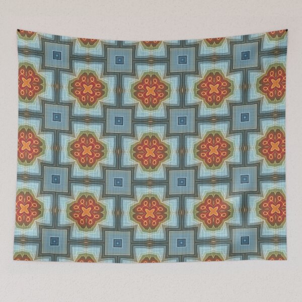 Item preview, Blue Orange Green Red Ochre Hip Orient Bali Art designed and sold by LC Graphic Design Studio.