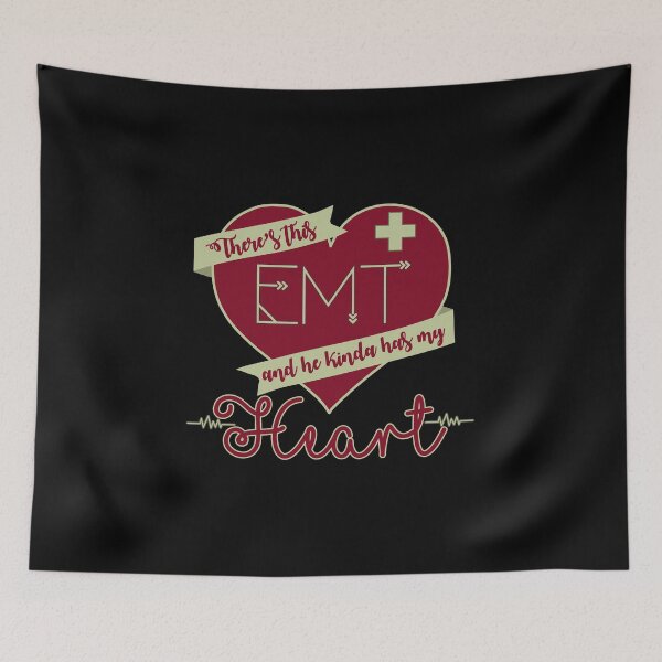 Item preview, There's This EMT And He Kinda Has My Heart graphic designed and sold by woodsgoodsco.