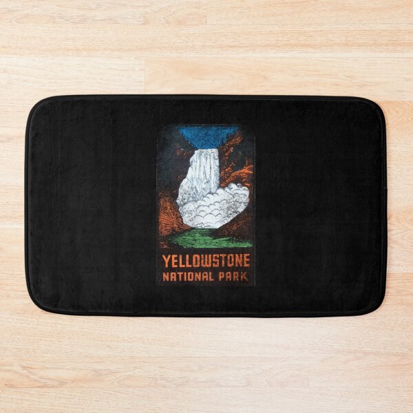 Item preview, Waterfall at Yellowstone National Park Wyoming Vintage Travel Decal  designed and sold by hilda74.