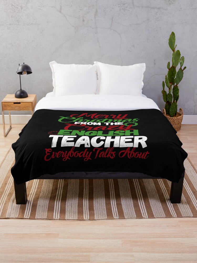 Manta «Feliz Navidad De La Maestra De Inglés Loco» de woodsgoodsco |  Redbubble