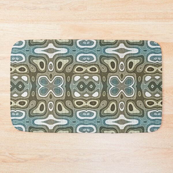 Item preview, Teal Blue Green Gray Taupe Brown Hip Orient Bali Art designed and sold by LC Graphic Design Studio.