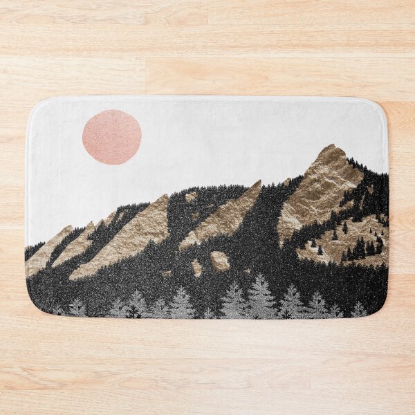 Item preview, Flatirons Gold // A Picture of Chautauqua Park Boulder, Colorado as an Abstract Landscape with Golden Peaks and the Rose Gold Sun designed and sold by 88mountainscape.
