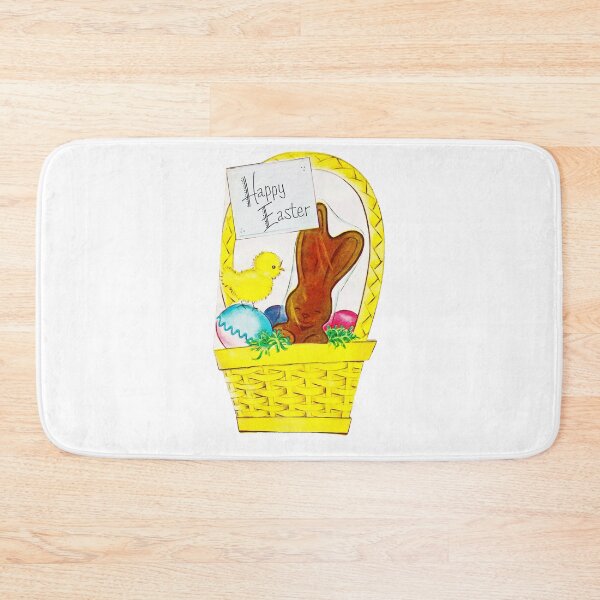 Item preview, "Vintage Happy Easter" - Reimagined, Retro, Easter, Holiday, Card, Bunnies, Bunny, Rabbit, Bun Bun, Egg, Eggs, Colored, Dyed, House, Home, Pastel, Chocolate, Green, Grass, Basket, Dyed,   designed and sold by CanisPicta.