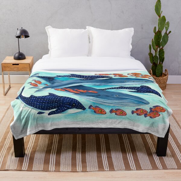Blue Whales and Friends Throw Blanket