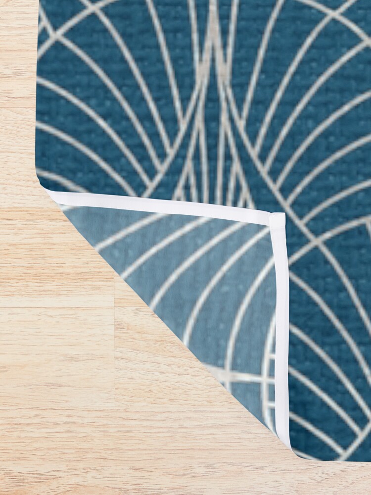 Alternate view of Turquoise and Silver Art Deco Pattern Shower Curtain