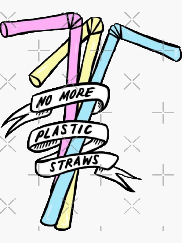 "No more plastic" Sticker for Sale by kathleenkwiat Redbubble