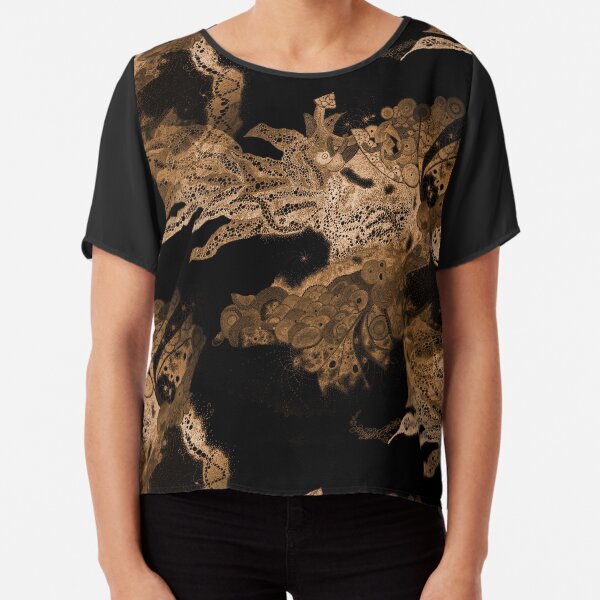 Carrickalinga Waves Gold Chiffon Top