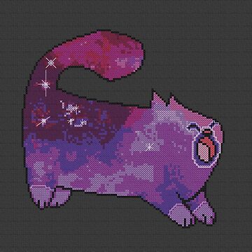 Artwork thumbnail, Cross Stitch Style Galaxy Cat by evenstarhancock