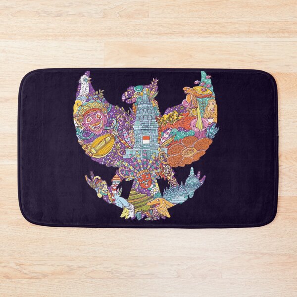 Item preview, colorful illustration doodle of indonesia with garuda pancasila shape designed and sold by ghinan.