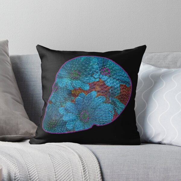 Botanical Skull 1 Throw Pillow