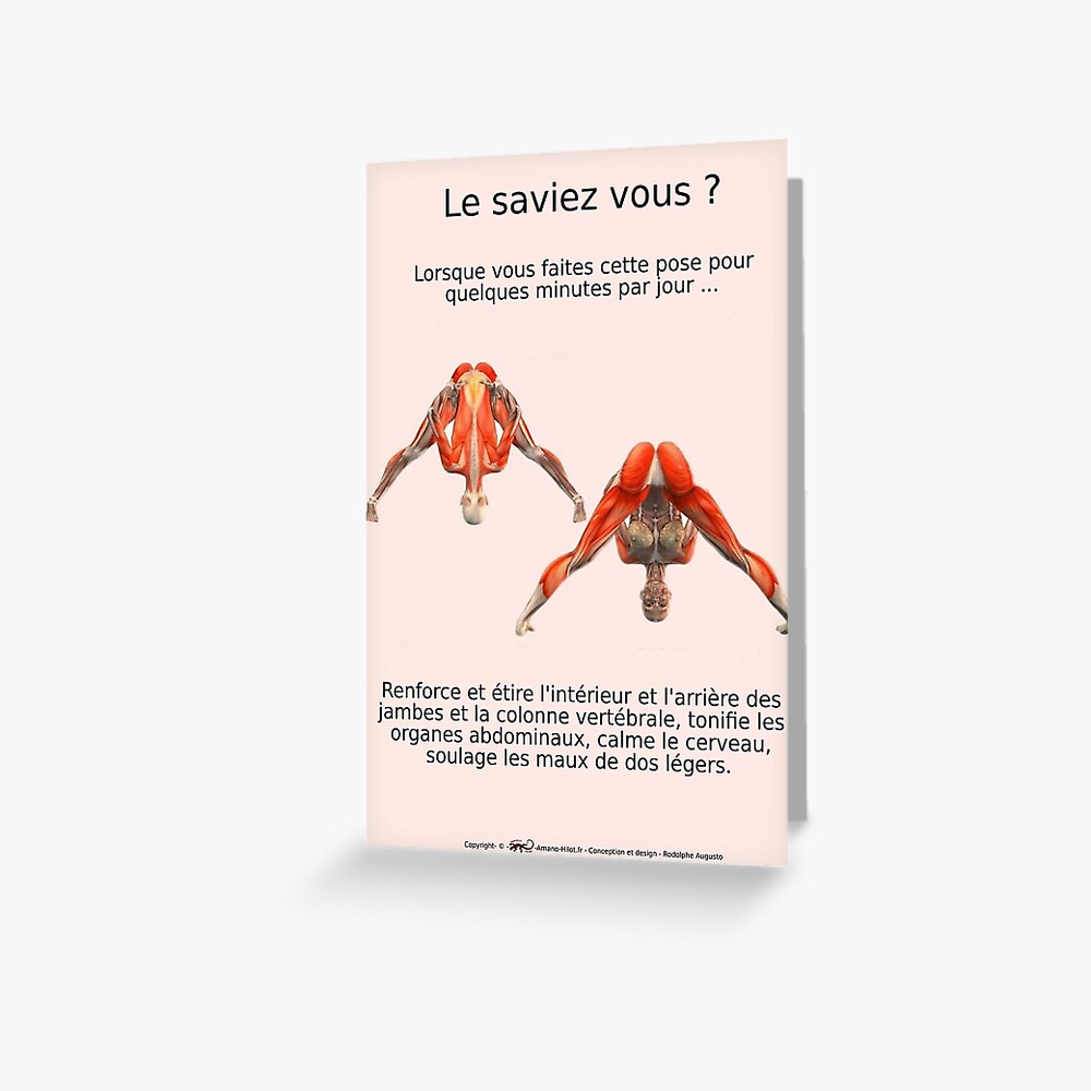 Carte de vœux « Planches Musculo-squelettique des positions de Yoga - N°3»