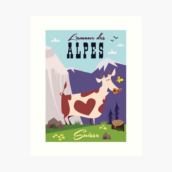 Item preview, Les Alpes poster designed and sold by GAGodel.