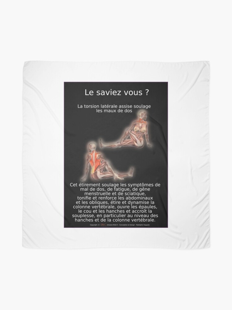 Foulard ''Planches Musculo-squelettique des positions de Yoga - N°6' : autre vue