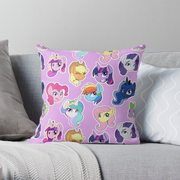 Pretty Pony Pattern - Pink Throw Pillow