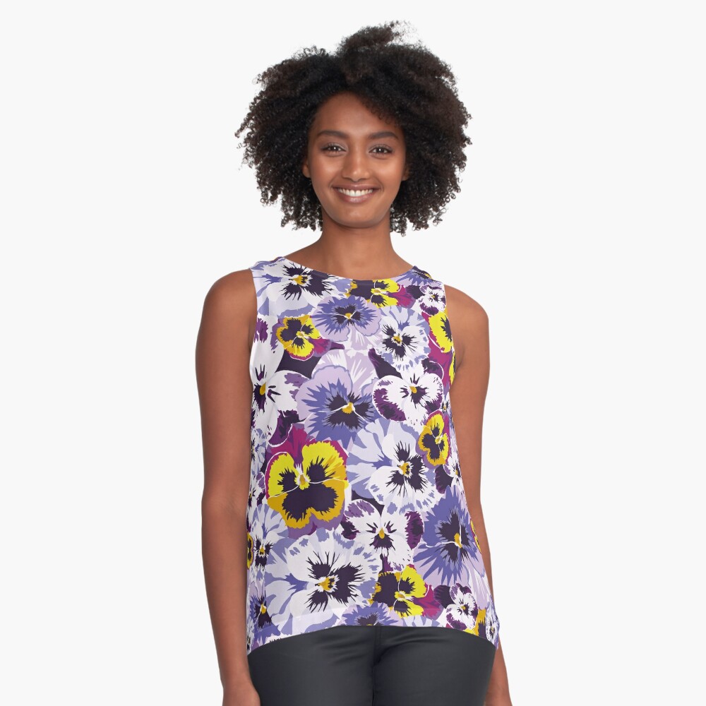 Pansy by numbers Sleeveless Top