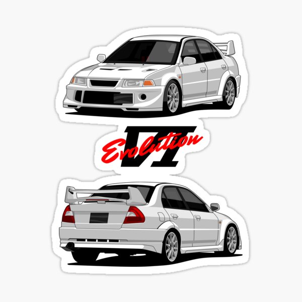 Mitsubishi Evo 6 Evolution GSR V rearI Hatch Boot & Side Decal Stickers set